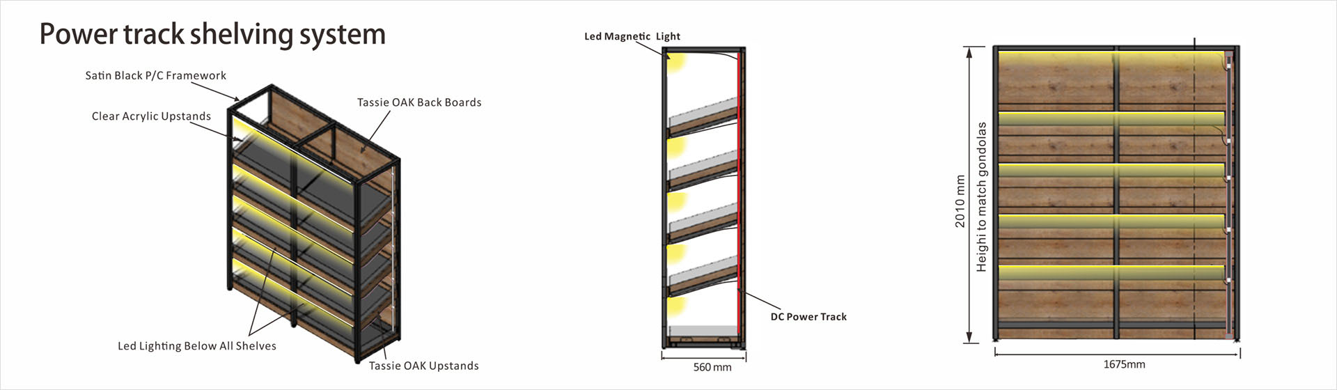 Power track shelving system